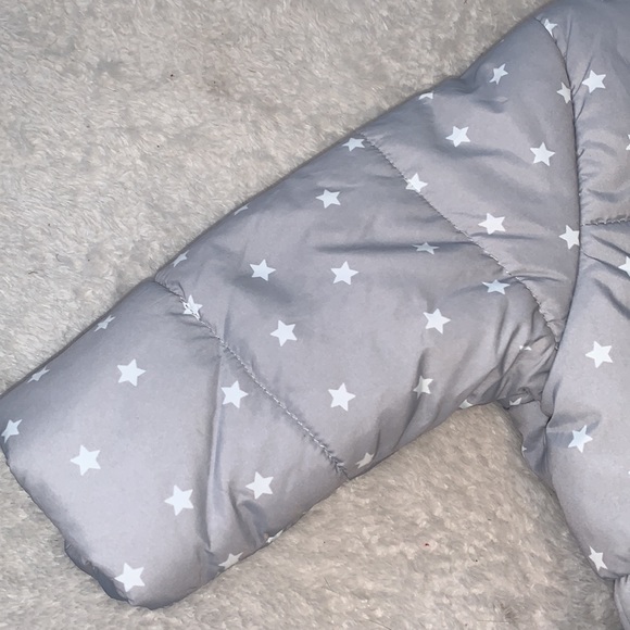 Mayoral 6M Gray Star Snowsuit Bunting EUC Feet Covers - Picture 4 of 12